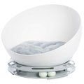 Pawsmark Plastic Bowl Shaped Sleeping Bed House Cat Cave Lounge with Ball Toy QI003726